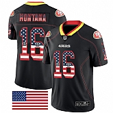 Nike 49ers 16 Joe Montana Black USA Flash Fashion Limited Jersey Dyin,baseball caps,new era cap wholesale,wholesale hats